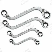GEARWRENCH Box End Wrench Set: Alloy Steel, Chrome, 4 Tools, 3/8 in to 7/8 in Range of Head Sizes (MPN 85399). Key specifications — attr324927: GEARWRENCH; attr309452: Tray; attr309451: Yes; attr309461: Chrome; attr309460: Alloy Steel; attr309463: No; attr309449: 3/8 in to 7/8 in.