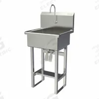 SANI-LAV Wash Station: 46 1/2 in Overall Ht, 20 in Bowl Lg, 9 in Bowl Dp, 0.5 gpm Flow Rate, 16 ga (MPN 524FK2.5). Key specifications — Includes Side Splash: Side Splash Not Included; Brand: SANI-LAV.