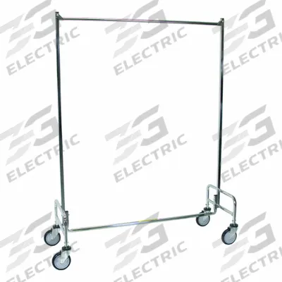 R&B WIRE PRODUCTS Garment Rack: Rod Design (No ) Hooks, 1 Rod Rods, 65 1/2 in Overall Ht - Garment Racks