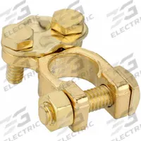GROTE Battery Terminal: Universal, Top Post, 6 to 2/0 ga, Negative/Positive, Brass (MPN 82-9126). Key specifications — Contact Material: Brass; Alignment: Universal; Connection Type: Top Post; Gauge: 6 to 2/0 ga; Polarity: Negative/Positive; Brand: GROTE.