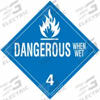 LABELMASTER Dangerous When Wet Placard: Dangerous When Wet, 10 3/4 in x 10 3/4 in, Vinyl, 25 PK (MPN Z-PVD). Key specifications — Brand: LABELMASTER; Message: Dangerous When Wet.