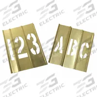 APPROVED VENDOR Stencil Set: 0 to 9/Ampersand (&)/A to Z/Comma (,)/Dash (-)/Period (.), Brass (MPN 20Y518). Key specifications — Includes: (2) Large Spacers, Small Spacers, Ampersands (&), Dashes (-), Periods (.); Characters Included: 0 to 9; Brand: APPROVED VENDOR; Included Characters: A to Z.