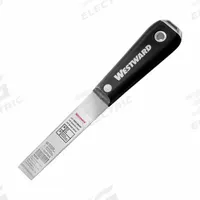 WESTWARD Scraper: Bld. Mat. Carbon Steel, Hdl. Mat. Plastic, Stiff, Tapered Bld. Shape (MPN 832F96). Key specifications — attr1004902: WESTWARD; attr1012057: Full; attr1014703: Plastic; attr1017570: Hammer End; attr1029655: Straight; attr1034073: Bevel/ Offset.