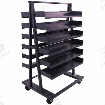 VALLEY CRAFT A-Frame Cart: 2,500 lb, 12 Shelves, Gray, 38 in L x 30 in W x 63 in H - Preconfigured Tray Carts