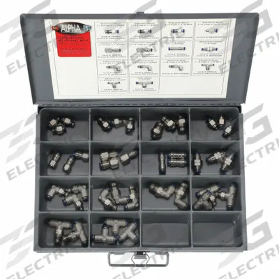 AIGNEP USA Tube Fitting Kit: Brass, 40 Pieces - Push-to-Connect Tube Fitting Kits