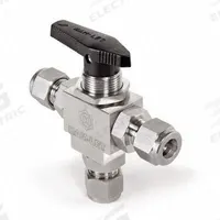HAM-LET Manual Three-Way Ball Valve: 8 mm, 316 Stainless Steel, L Flow, Full Port Ball Port, Lever (MPN H-6800-SS-L-8MM-ICST). Key specifications — Brand: HAM-LET; Handle: Lever.