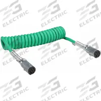 VELVAC Cord: 7-Way, Plastic, 0 ga_6 ga_8 ga Wire Gauge, Dolly ABS/Vehicle and Trailer, Spring Guard (MPN 590160)