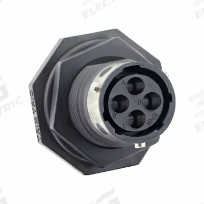 SOURIAU Electrical Connector: Trim Trio UTGX 10, Jam Nut Receptacle, 4 Contacts - Trim Trio UTGX Harsh Environment Circular Connectors