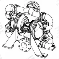SANDPIPER Air Operated Double Diaphragm Pump: Stainless Steel Body, 4 in, Flange Connection, 297 gpm (MPN HDF4,DA1S.). Key specifications — Brand: SANDPIPER; Seat Material: SS; Check Valve Material: PU.