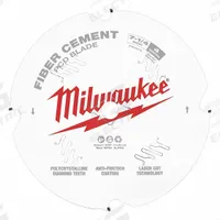 MILWAUKEE Circular Saw Blade: 7 1/4 in Blade Dia., 4 Teeth, 0.07 in Cut Wd, 5/8 in Arbor Size (MPN 48-40-7000). Key specifications — attr1116119: MILWAUKEE; attr1145631: Fiber Cement.