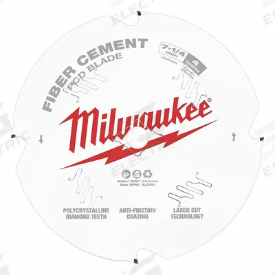 MILWAUKEE Circular Saw Blade: 7 1/4 in Blade Dia., 4 Teeth, 0.07 in Cut Wd - Fiber Cement-Cutting Blades