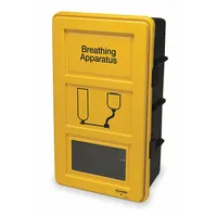 ALLEGRO SCBA Wall Cabinet: Case, Plastic, Black/Yellow, Shelf, 13 in Lg (MPN 4100). Key specifications — Storage Type: Case; Material: Plastic; Color: Black/Yellow; Includes: Shelf; Brand: ALLEGRO.