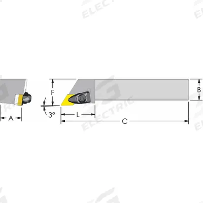 ULTRA-DEX USA Indexable Turning and Profiling Tool Holder: DDJNL 12-4B (MPN 974-000-007) - Indexable Turning & Profiling Toolholders
