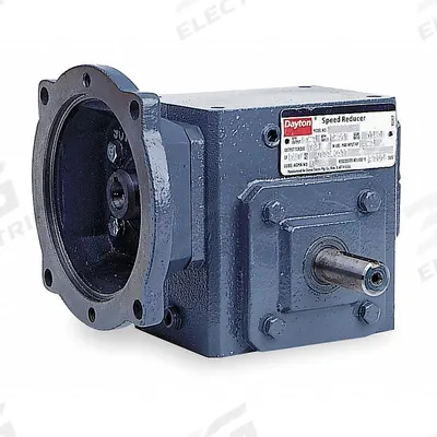 Dayton Speed Reducer: 15:1, 117 RPM, 1.5 hp Input Max, 614 in-lb Output Max, Keyed - Direct-Drive Right-Angle Speed Reducers