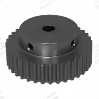 DAYTON Timing Pulley: Modified Curvilinear, Fixed, For GT Timing Belt Section, For 9 mm Belt Wd (MPN 36-5P09-6A4). Key specifications — Brand: DAYTON; Finish: Clear Anodized; For Belt Series: Powerhouse®.