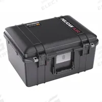 PELICAN Protective Case: 13 in x 17 3/8 in x 9 3/4 in Inside, No Foam, Black, Stationary, 6 lb Wt (MPN 1557AIRNF). Key specifications — Closure Type: Press and Pull Latches; Brand: PELICAN; Carry-On Size: No.