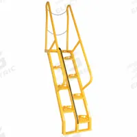 VESTIL Alternating Tread Stairs: 8.5 ft Overall Ht, Steel, 350 lb Load Capacity, Perforated, 8 Steps (MPN ATS-5-56). Key specifications — Color: Yellow; Brand: VESTIL.
