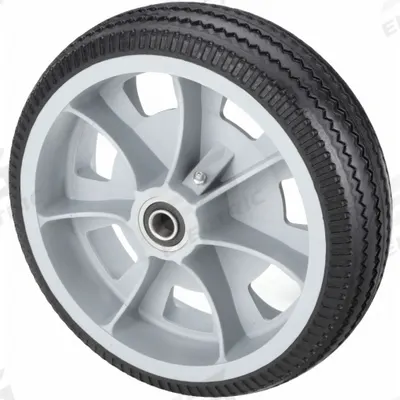 B & P MANUFACTURING Flat-Free Wheel: 10 in Wheel Dia., 2 1/2 in Wheel Wd - Flat-Free Solid Rubber Wheels