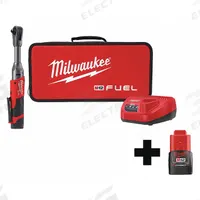MILWAUKEE Ratchet: 55 ft-lb Fastening Torque, 55 ft-lb Torque - Max, 250 RPM No Load Speed, Li-Ion (MPN 2560-21, 48-11-2420). Key specifications — attr1170874: Ball Detent; attr1170872: Brushless.