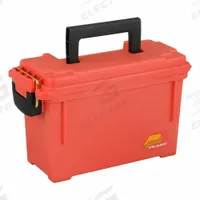 PLANO MOLDING Tool Box: 11 5/8 in W 5 in D 7 1/8 in H, Plastic, Orange, Padlock, 1 Compartments (MPN 131252). Key specifications — attr1116905: Orange; attr1116946: PLANO MOLDING; attr1116904: Padlock.