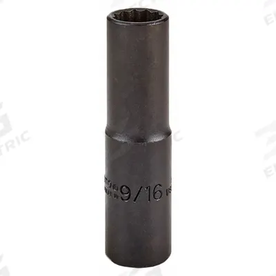 PROTO Socket: 1/2 in Drive Size, SAE, 9/16 in Socket Size, 12-Point, Deep - 1/2" Drive Impact Sockets