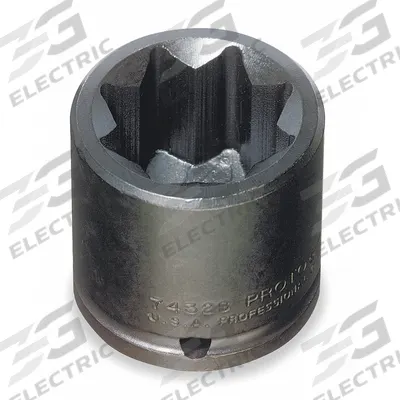 PROTO Impact Socket: 1/2 in Drive Size, SAE, 15/16 in Socket Size, 8-Point, Std - 1/2" Drive Impact Sockets