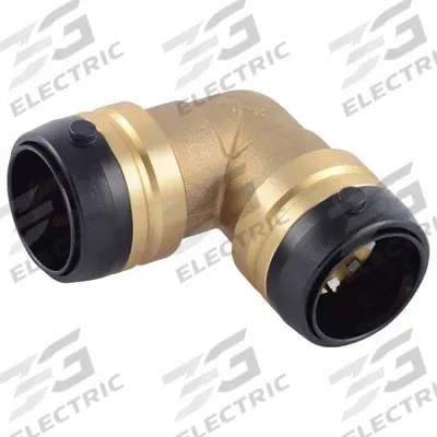 SHARKBITE Push-Fit Elbow Fitting: 1 1/4 in Pipe x 1 1/4 in Pipe Size, Brass, Coupling - Standard Brass Push-to-Connect Tube Fittings