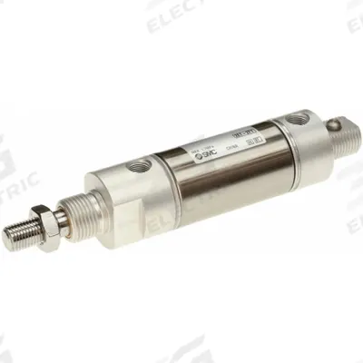 SMC Round Body Cylinder: 1 1/4 in Bore, 1 in Stroke, Non-Repairable, Stainless Steel - Rear Pivot Mount Cylinders
