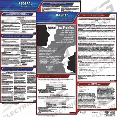 JJ KELLER Labor Law Poster: KS, English, Plastic, 20 in x 24 in - State & Federal Labor Law Poster Sets