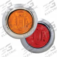MAXXIMA Clearance Marker Light: Clearance Light, LED, Round, Surface Mount, Amber/Red, Hole, IP67 (MPN M09340YR-DC). Key specifications — Lens Color: Red; Brand: MAXXIMA; Electrical Connection: Bullet Connectors; Lighting Technology: LED; Mount Type: Hole.