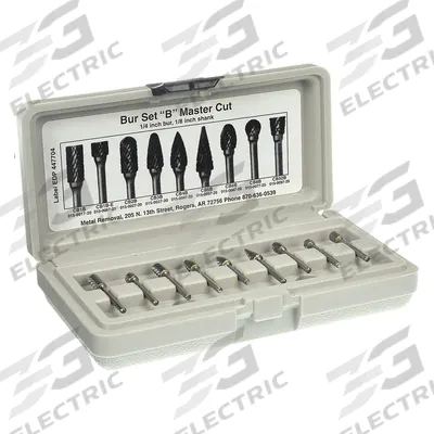 WIDIA METAL REMOVAL Carbide Bur Set: 1/8" Shank - Double-Cut Carbide Bur Sets