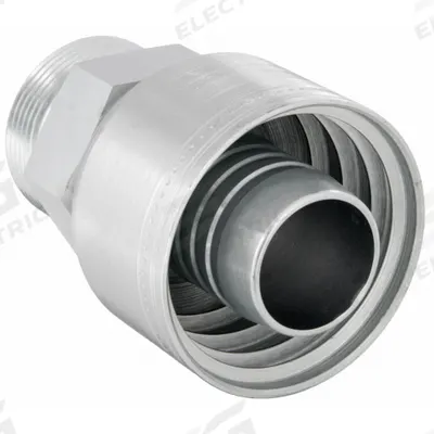 AEROQUIP Hydraulic Crimp Fitting: Steel x Steel, Straight, -20 For Hose Dash Size - Aeroquip Crimp Hydraulic Hose Fittings with ORS Connection