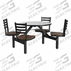 PALMER HAMILTON Cafeteria Stool Table: Gray, Chair Seat, 34 in Overall Ht, 54 in Overall Lg, Circle (MPN PH-4S36RD-GBW). Key specifications — Tabletop Structural Material: Industrial Grade High Pressure Laminate with Particleboard Core; Tabletop Surface Material: Laminate.