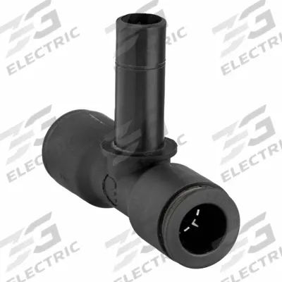 LEGRIS Push-Fit Tee Fitting: 1/8 in OD x 1/8 in OD x 1/8 in OD Size, Nylon - Nylon & Nickel-Plated Brass Tube Fittings