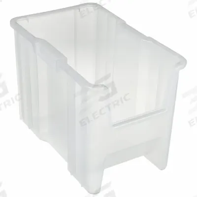 AKRO-MILS Stacking Bin: 10 7/8 in x 17 1/2 in x 12 1/2 in, Clear, 75 lb Load Capacity - Clearview Plastic Bins