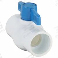 APPROVED VENDOR Manual Two-Way Ball Valve: 1 1/2 in, PVC, Straight, Socket x Socket, One-Piece, Tee (MPN 107-637-NP). Key specifications — Brand: APPROVED VENDOR; Handle: Tee.