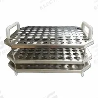 Tube Rack: Stainless Steel, Silver, (76) Tubes, Benchtop (MPN B2000-8-T150). Key specifications — Material: Stainless Steel; Mounting Location: Benchtop; Color: Silver; Product Type: Test Tube Rack; Total Holding Capacity: (76) Tubes; Brand: BENCHMARK RESEARCH.