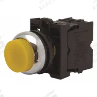 EATON Extended Push Button: 22 mm Mounting Size, Non-Metallic, Momentary (MPN M22-DLH-Y). Key specifications — Brand: EATON; Action: Momentary; Series: M22; Push Button Material Type: Non-Metallic.