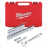 MILWAUKEE Socket Wrench Set: 1/2 in Drive, 28 Piece, 6-Point, Metric, 10 mm to 24 mm (MPN 48-22-9510). Key specifications — attr1224269: 1/2 in; attr1204638: Drive Tools Included; attr1204650: 10 mm to 24 mm; attr1204673: Socket Bits Not Included; attr1204681: Wrenches Not Included; attr1204688: MILWAUKEE; attr1224230: Friction; attr1206170: Standard Sockets.