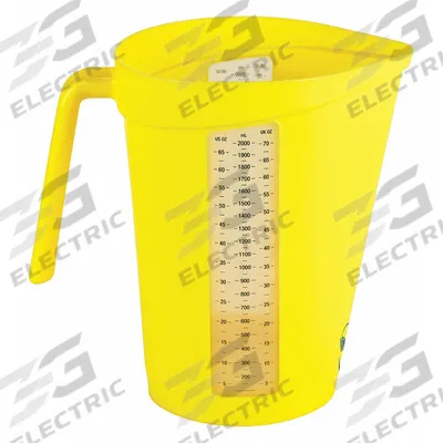 VIKAN Measuring Cup: Dry/Liquid, 67.6 fl oz Capacity, Polypropylene, Yellow - Plastic Measuring Cups