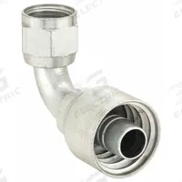 AEROQUIP Hydraulic Crimp Fitting: Steel x Steel, 90° Elbow, -10 For Hose Dash Size, JIC x Crimp (MPN 1AA10FJB10). Key specifications — Fitting Gender: Female x Genderless; Fitting Connection Type: JIC x Crimp; Thread Size: 7/8"-14; For Hose Dash Size: -10; Brand: AEROQUIP.
