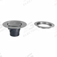 ZURN Floor Drain: 9 7/8 in Overall Dia, 5 in Grate Size, 3 in Nominal Pipe Size, Solvent Weld, PVC (MPN FD2-PV3-ST-CC). Key specifications — Color: Bronze; Connection Type: Solvent Weld; Brand: ZURN; Includes: Stainless Steel Clamp Collar.