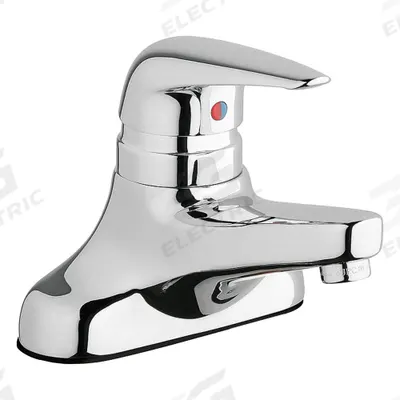 CHICAGO FAUCETS Low Arc Bathroom Faucet: 420, Cast Brass, Polished Chrome Finish - Centerset Handle Bathroom Faucets
