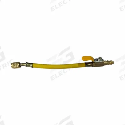 Dayton Hose: 6 in Lg, 30° Angle, Yellow, Rubber, Single Hose - Charging Hoses