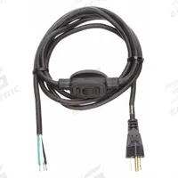 APPROVED VENDOR Power Cord: 8 ft Lg, 3/16, 5-15P Plug, Bare Wire Receptacle, SJT, PVC, 10 A Current (MPN 1TNA8). Key specifications — attr1326987: APPROVED VENDOR; attr1326973: PVC.