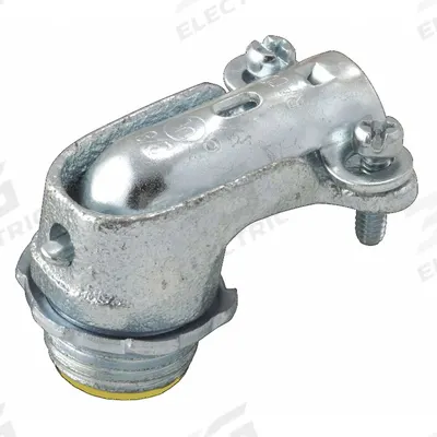 RACO Connector - Clamp Style, 90 Degrees: Iron, 1 in Trade Size, 1 in MNPT - 90° Connectors - Clamp Style