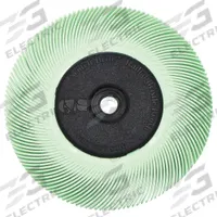 SCOTCH-BRITE Radial Bristle Brush: Type C, 6 in Dia x 7/16 in Wd, 1 in Arbor, Ceramic, Green (MPN 61500187796). Key specifications — Brand: SCOTCH-BRITE.