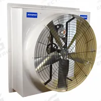 Exhaust Fan: Belt Drive, 52 in Blade, 1 hp, Totally Enclosed Air Over, 25,942 cfm, 3 ph (MPN FFM525G1-3). Key specifications — Nameplate Voltage: 208 to 230/460V AC; Motor Enclosure: Totally Enclosed Air Over; Brand: SCHAEFER; Frame Finish: Glossy; Frame Material: Fiberglass.