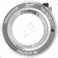 MILWAUKEE Stripping Bushing: For Copper, 750 MCM Max, THHN/XHHW, Use with 2435-20/2935-20 (MPN 49-16-B750C). Key specifications — attr532138: 2935-20; attr533552: Copper; attr532143: 750 MCM; attr532137: THHN/XHHW.