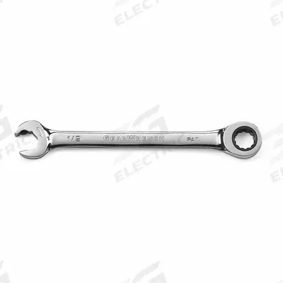 GEARWRENCH Box End Wrench: Steel, Chrome, 1/2 in Head Size, 7 1/8 in Overall Lg - SAE, Double End, 12-Point, Ratcheting Box End Wrenches